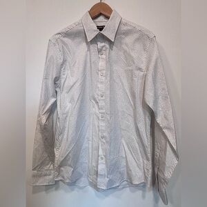 Michael Kors White Dress Shirt with Subtle Pattern